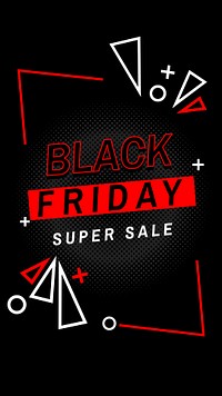 Red Black Friday psd super sale banner template