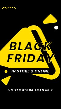 Black Friday psd yellow geometric sale announcement banner