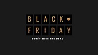 Black Friday psd golden metallic text sale announcement poster