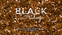 Black Friday psd golden glittery text sale advertisement poster