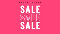 Glowing pink SALE psd Black Friday promotional poster template
