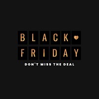 Black Friday psd gold metallic text promotional ad template