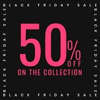 Pink 50% off psd sale advertisement poster template