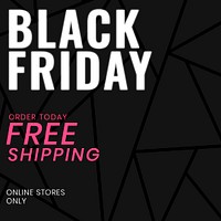 Black Friday psd free shipping sale announcement template