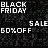 Black Friday sale psd bold text pattern promotional ad template