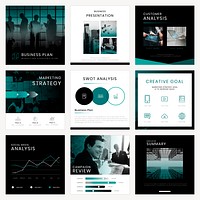 Business Instagram post template psd set