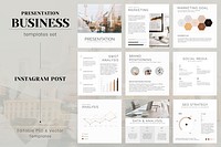 Professional business presentation psd editable template set