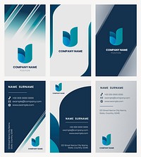 Business card template psd modern style set
