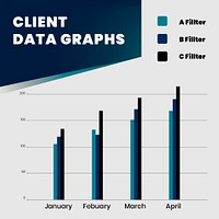 Client data analysis graph psd business editable template