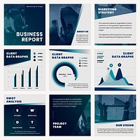 Business Instagram post template psd set