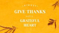 Thanksgiving greeting message template psd blog banner with text