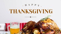Happy Thanksgiving dinner psd template blog banner