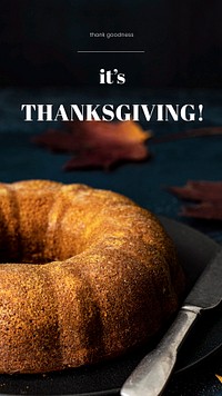 Thanksgiving fruitcake psd template for social media story