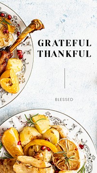 Thanksgiving dinner psd template for social media story