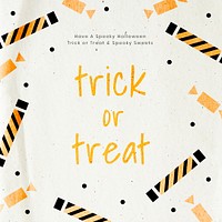 Halloween psd template social media post with trick or treat text