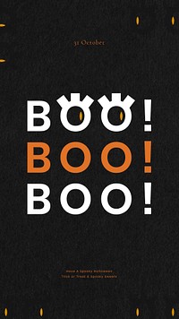 Boo! Halloween psd template social media post