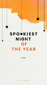 Spookiest night of the year template Halloween psd