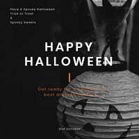 alloween greeting psd template for social media post