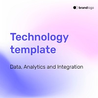 Purple gradient technology template psd