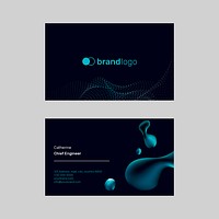 Technology name card template psd black background