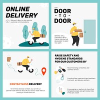 Online delivery  editable template psd door to door customer service