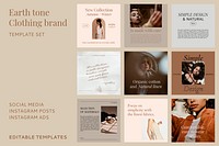 Fashion editable template psd social media collection