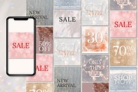 Shop sale editable template psd set for social media