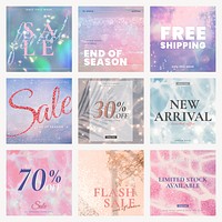 Sale editable template psd set for social media post