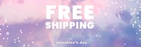 Valentine’s day shop template psd editable email header with free shipping text