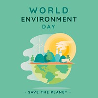 Environment social media post psd editable template save the planet