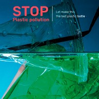 Environment social media psd template to stop plastic pollution