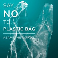 Save the ocean template psd say no to plastic bag