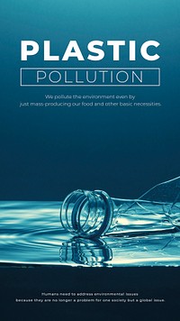 Plastic pollution editable template psd environment flyer