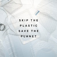 Plastic pollution quote psd social media template