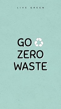 Go zero waste quote psd social media story template