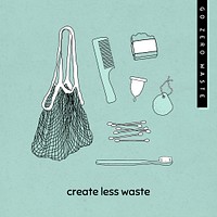 Zero waste lifestyle psd social media template