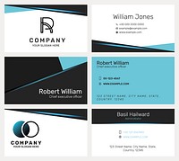 Editable business card template psd modern design collection