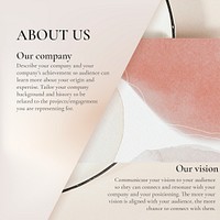 Company presentation template psd about us feminine social media post