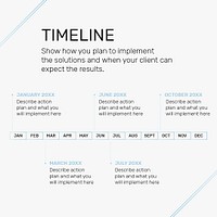 Business company presentation slide template psd with timeline topic social media post