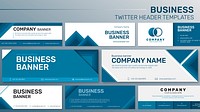 Editable business banner template psd for company website set