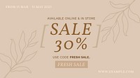 Sale template psd earth tone for blog banner