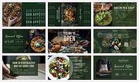 Restaurant business editable template psd for blog banner