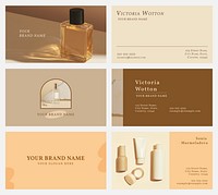 Cosmetic business card template psd set