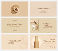 Skincare business card template psd set