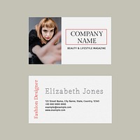 Business card psd template for fashion professionals