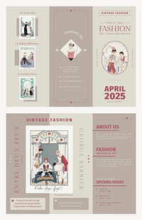 Vintage fashion vector business brochure template