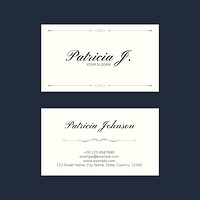 Classy business card template psd with vintage ornaments