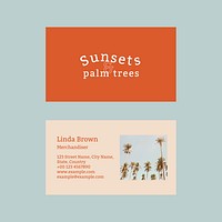 Tropical business card template psd summer background