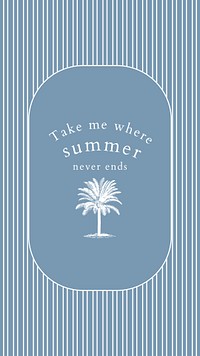 Blue summer template psd with tropical background