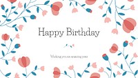 Floral birthday greeting template psd